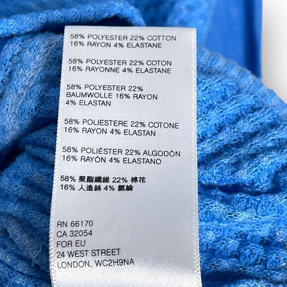 Free People We The Free Westend Thermal Top Blue Oversize Drop Shoulder Medium - Picture 10 of 14